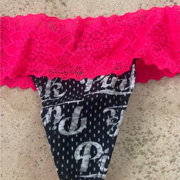 PINK lace waist thong - Picture 2 of 5